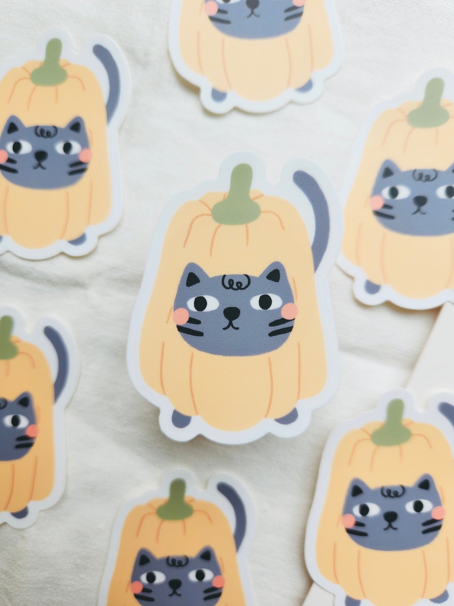 Pumpkin Cat Vinyl Sticker