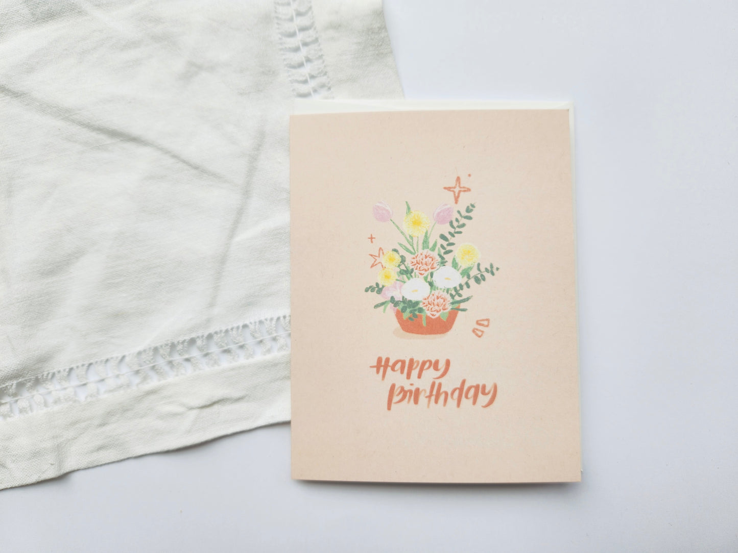 Happy Birthday Flowers Greeting Card