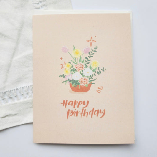 Happy Birthday Flowers Greeting Card