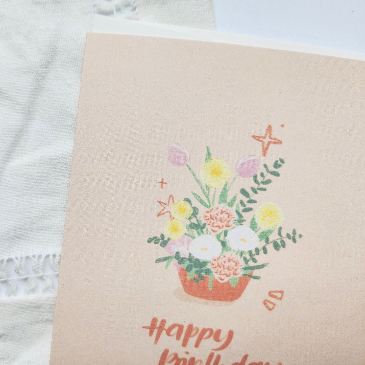 Happy Birthday Flowers Greeting Card