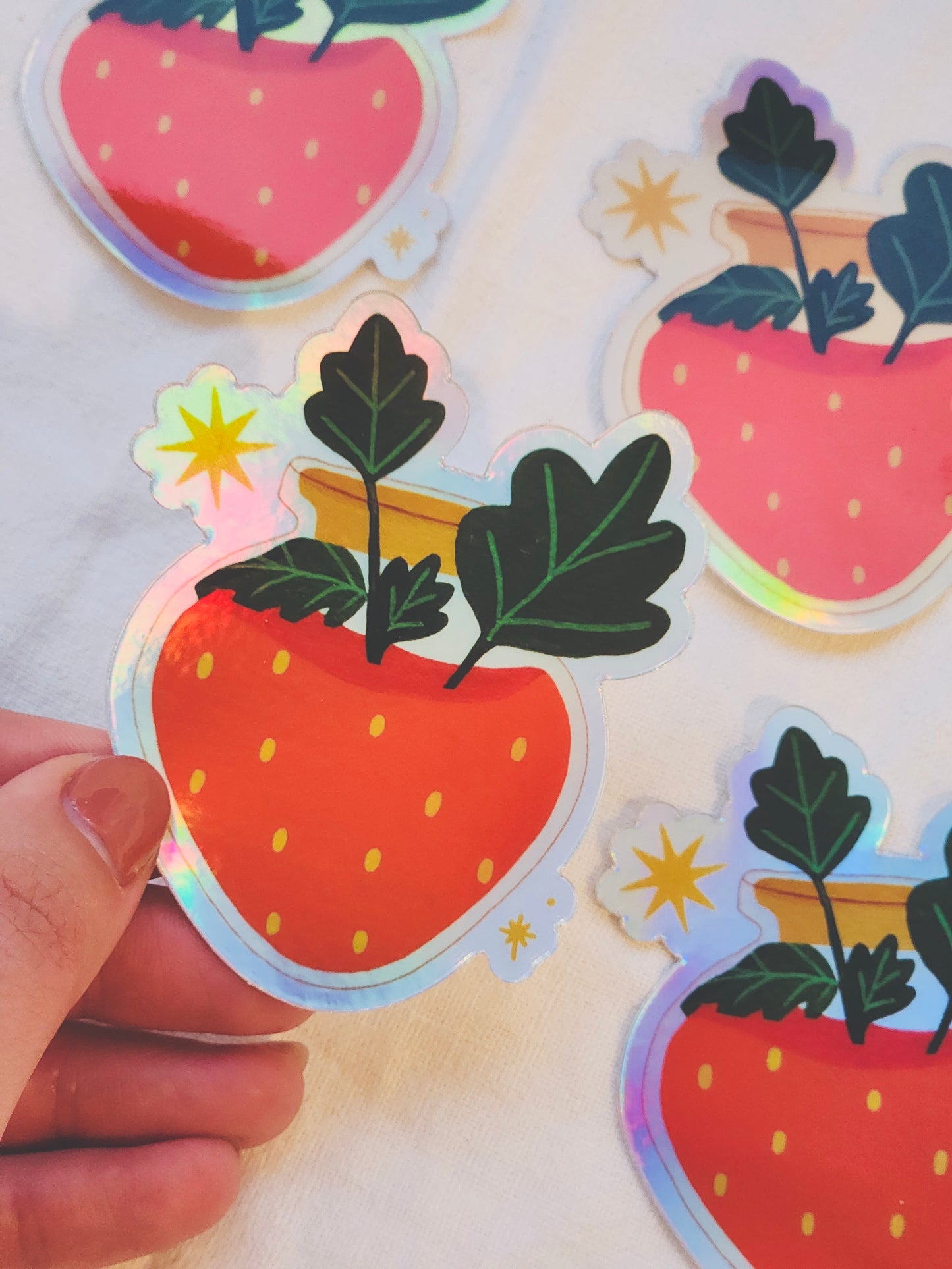 Strawberry Potion Vinyl Sticker - Holographic