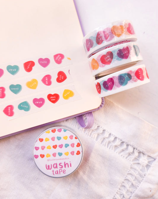 Candy Hearts Washi Tape Valentine's Day