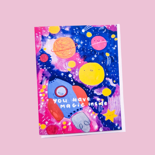 Magic Inside Greeting Card for Kids & Teens - Space Theme