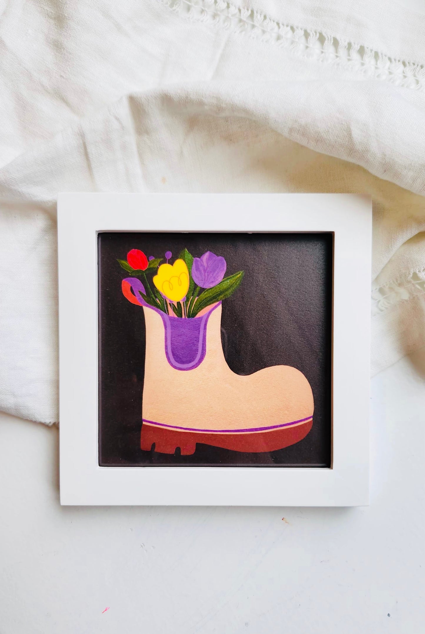 Floral Rain Boots Art Print