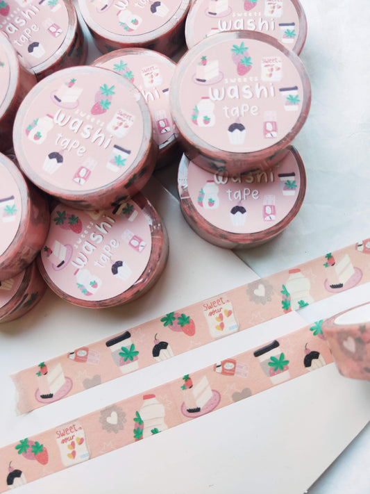 Sweet Strawberry Snacks Washi Tape