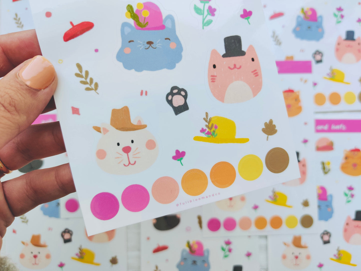 Cats in Hats Sticker Sheet