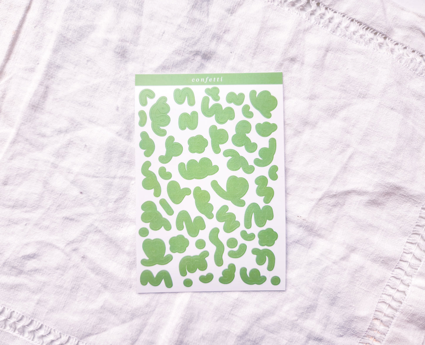 Green Confetti Sticker Sheet