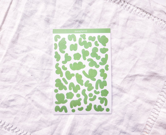 Green Confetti Sticker Sheet