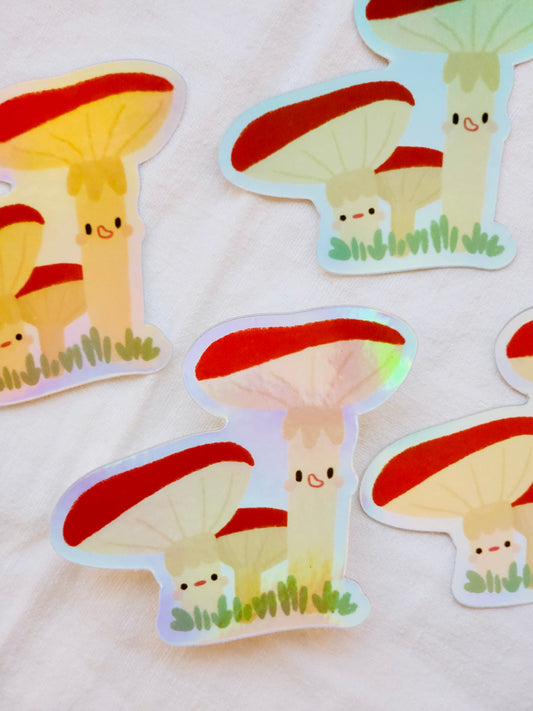 Mushroom Friends Vinyl Sticker - Holographic