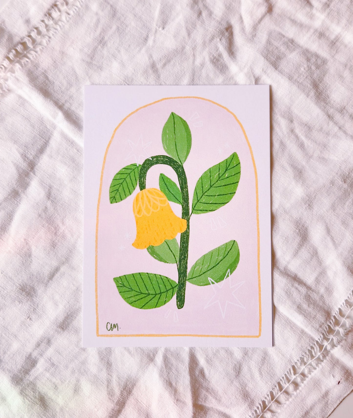 Orange Bell Flower Art Print
