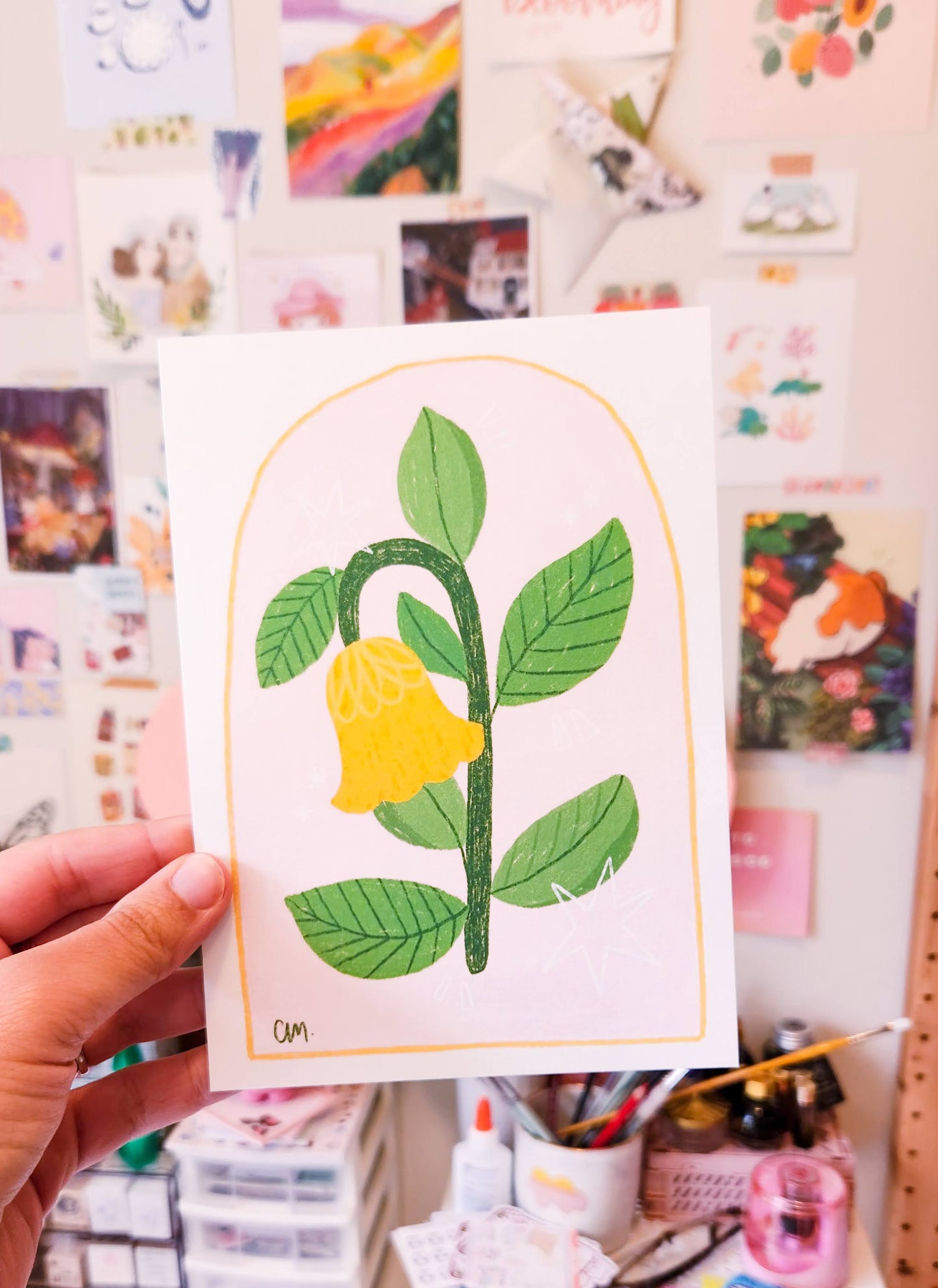 Orange Bell Flower Art Print
