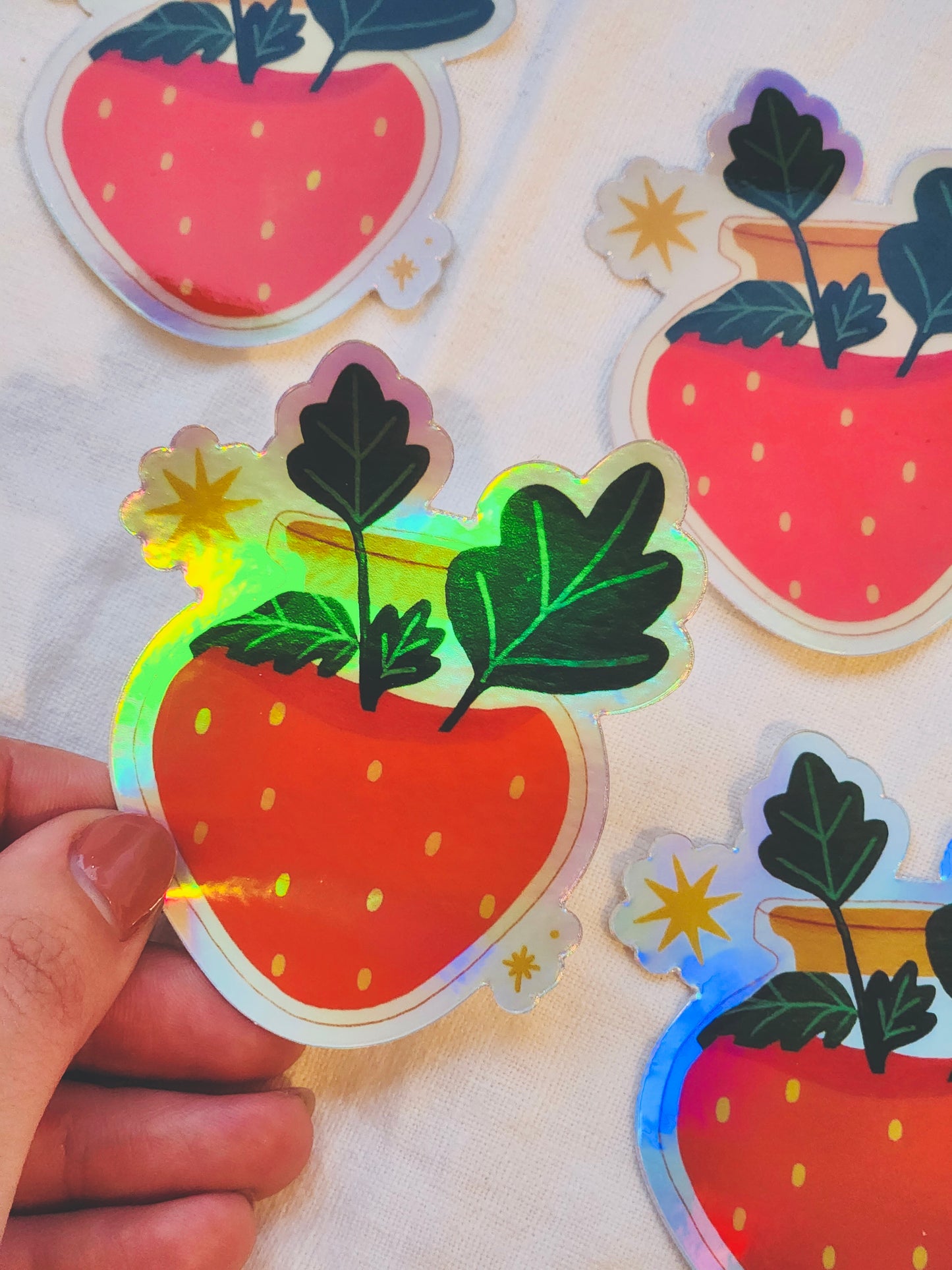 Strawberry Potion Vinyl Sticker - Holographic