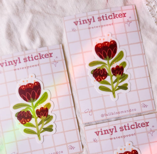 Blooming Poppy Vinyl Sticker